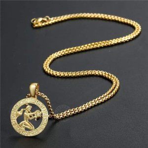 Virgo Gold Plated Zodiac Sign Pendant necklace for Women  | Men | Chain 22inch